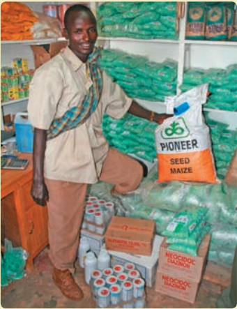 a farmer buying certified seeds